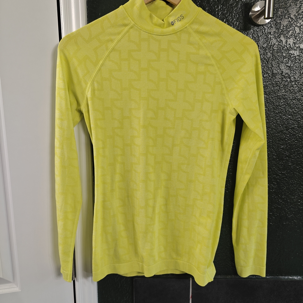 NWOT Figs Neon Yellow Long Sleeve Top